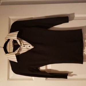 Black sweater with faux collar